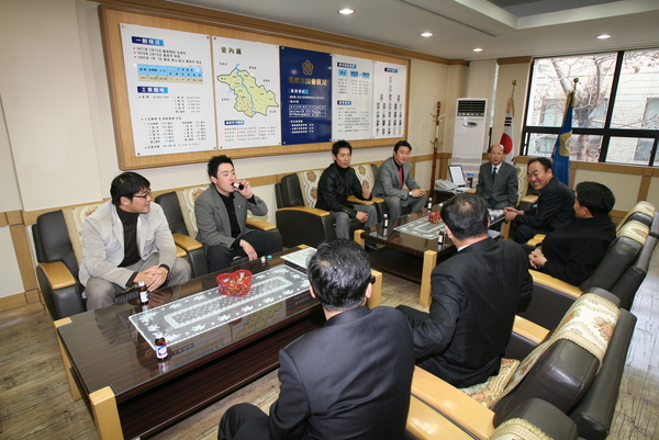 선산 JC 회장 일행과 삼성프로야구 선수 일행 방문