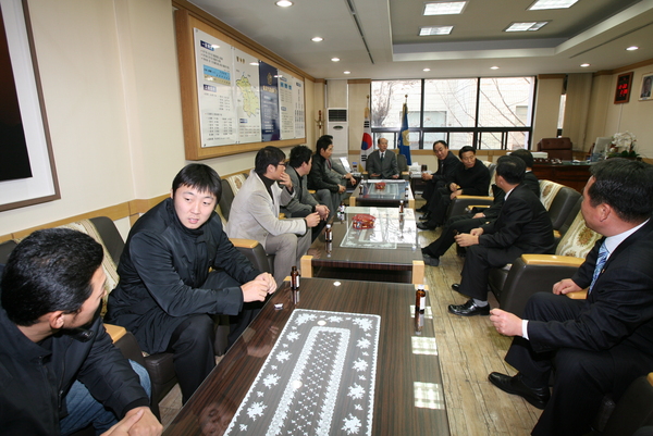 선산 JC 회장 일행과 삼성프로야구 선수 일행 방문