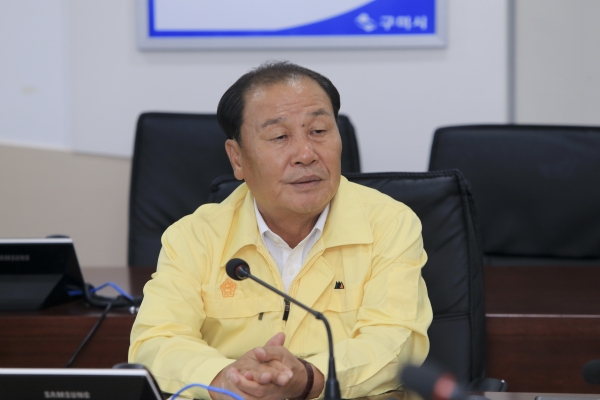 구미시 재난안전 대책본부 방문 태풍 솔릭 관련 현황청취
